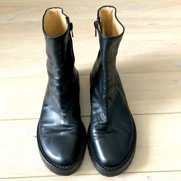 Ann Demeulemeester Shoes - Ann Demeulemeester Black Leather Ankle Boots Made in Italy